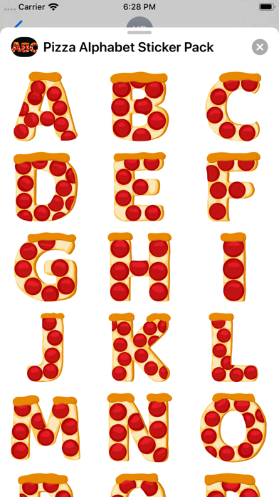 Pizza Alphabet Sticker Pack screenshot 2