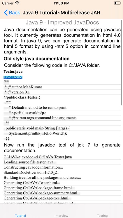 Tutorial for JAVA SE 9