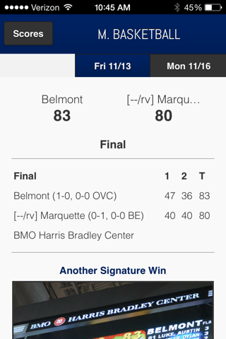 Belmont Bruins screenshot 2