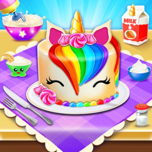 Unicorn Cake Maker Baking Game Icon
