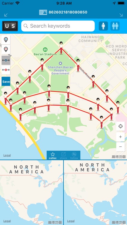 Position tracking route