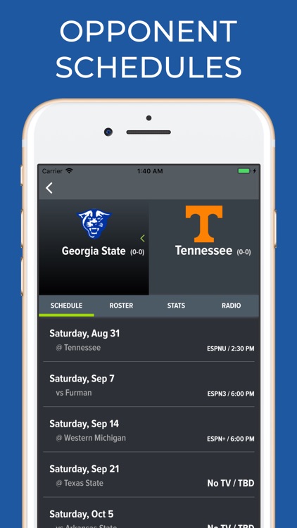 Tennessee Football Schedules screenshot-5