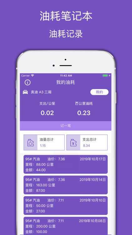 油耗笔记本 - 让您的油耗心里有底