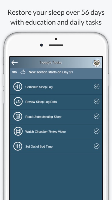 Night Owl - Sleep Coach - Cognitive Behavioral Therapy for Insomnia Screenshot 2