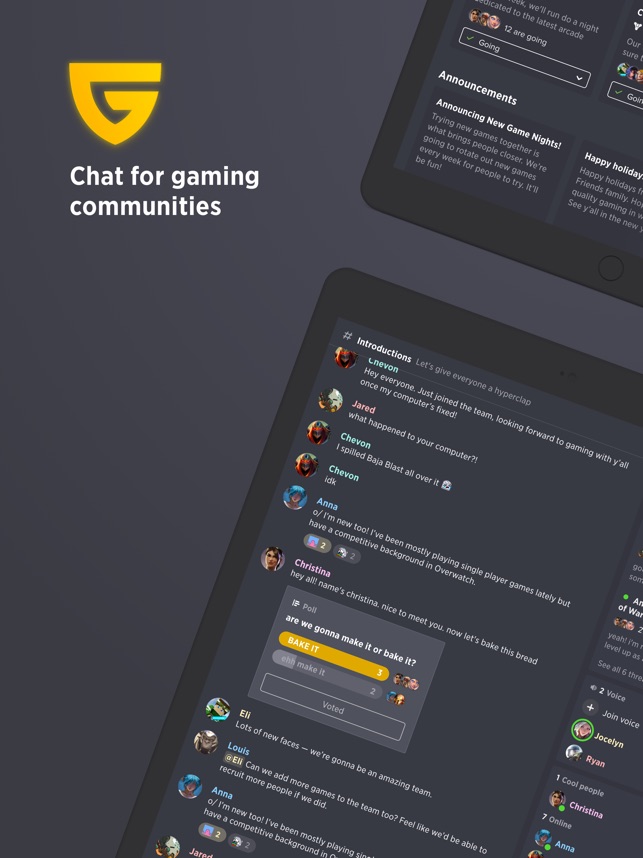 Guilded Chat Stats Lfg On The App Store - play and create games meet new people 3 logos roblox