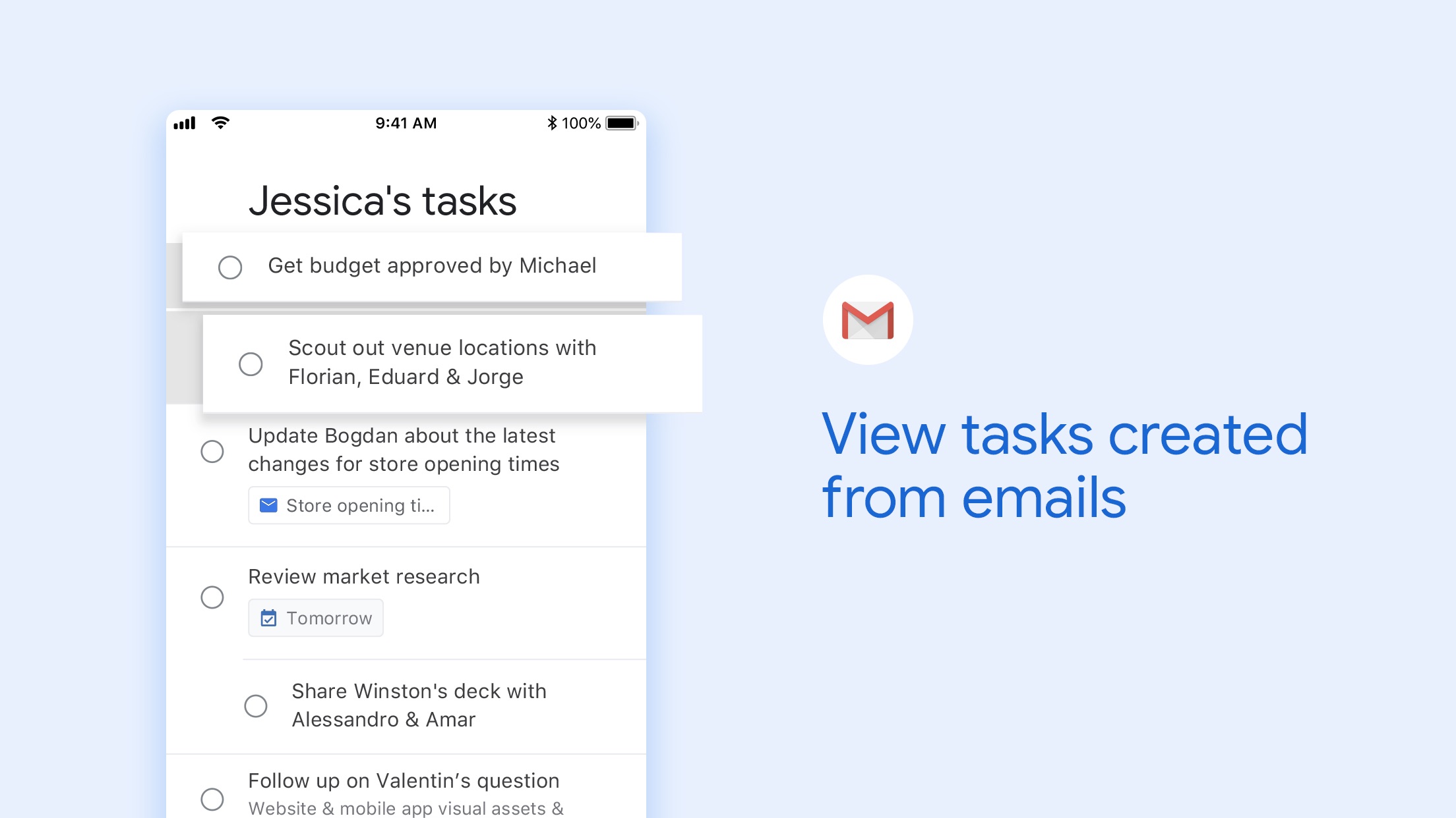 Screenshot do app Google Tarefas: seja produtivo