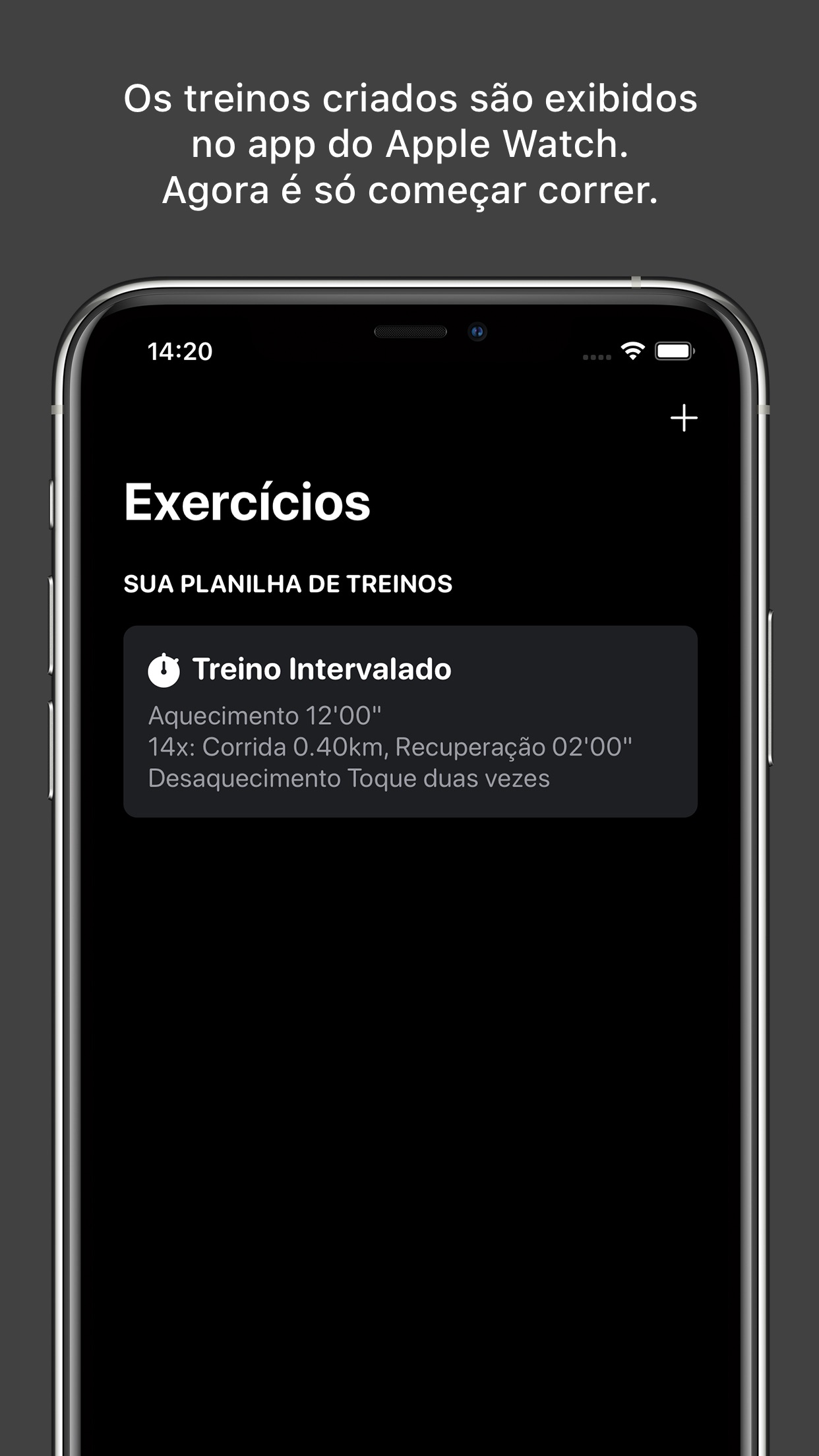 Screenshot do app RunIn - Treino Intervalado