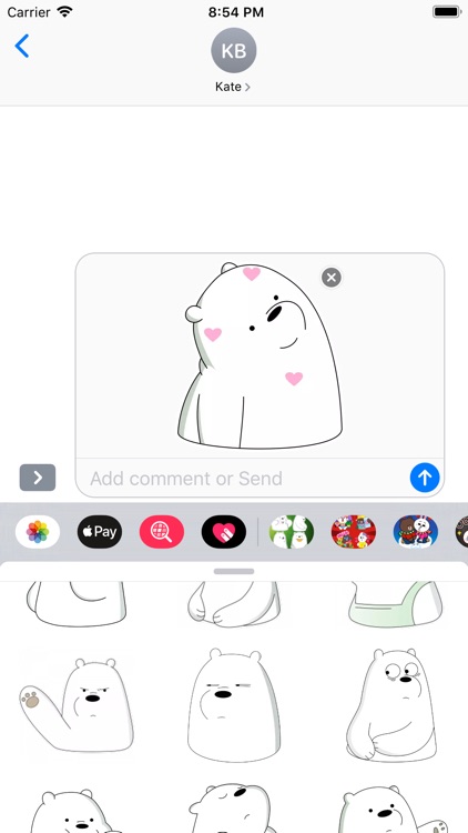 Cute white Bear Stickers