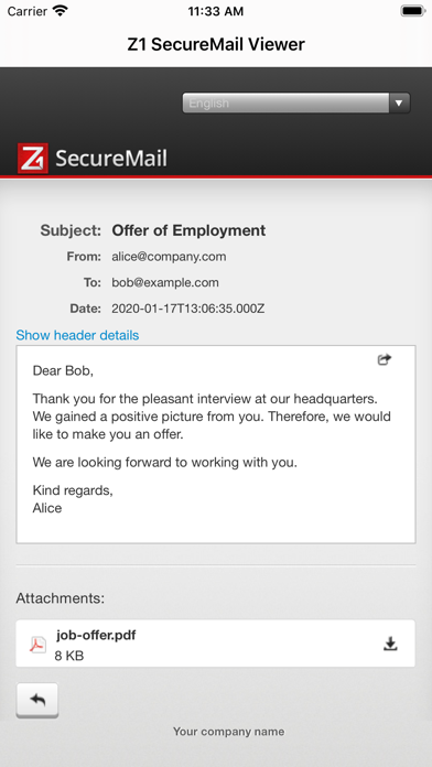 Z1 SecureMail Viewer screenshot 3