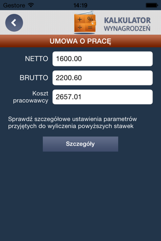Polish Salary Calculator screenshot 2