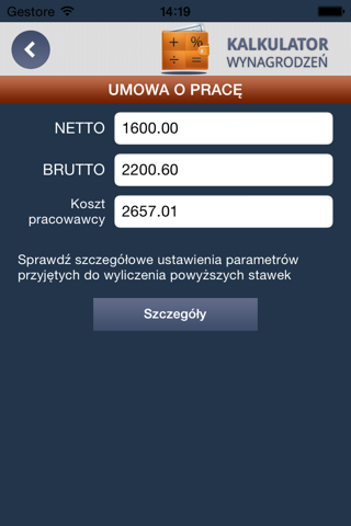 Kalkulator Wynagrodzeń 2024 screenshot 2