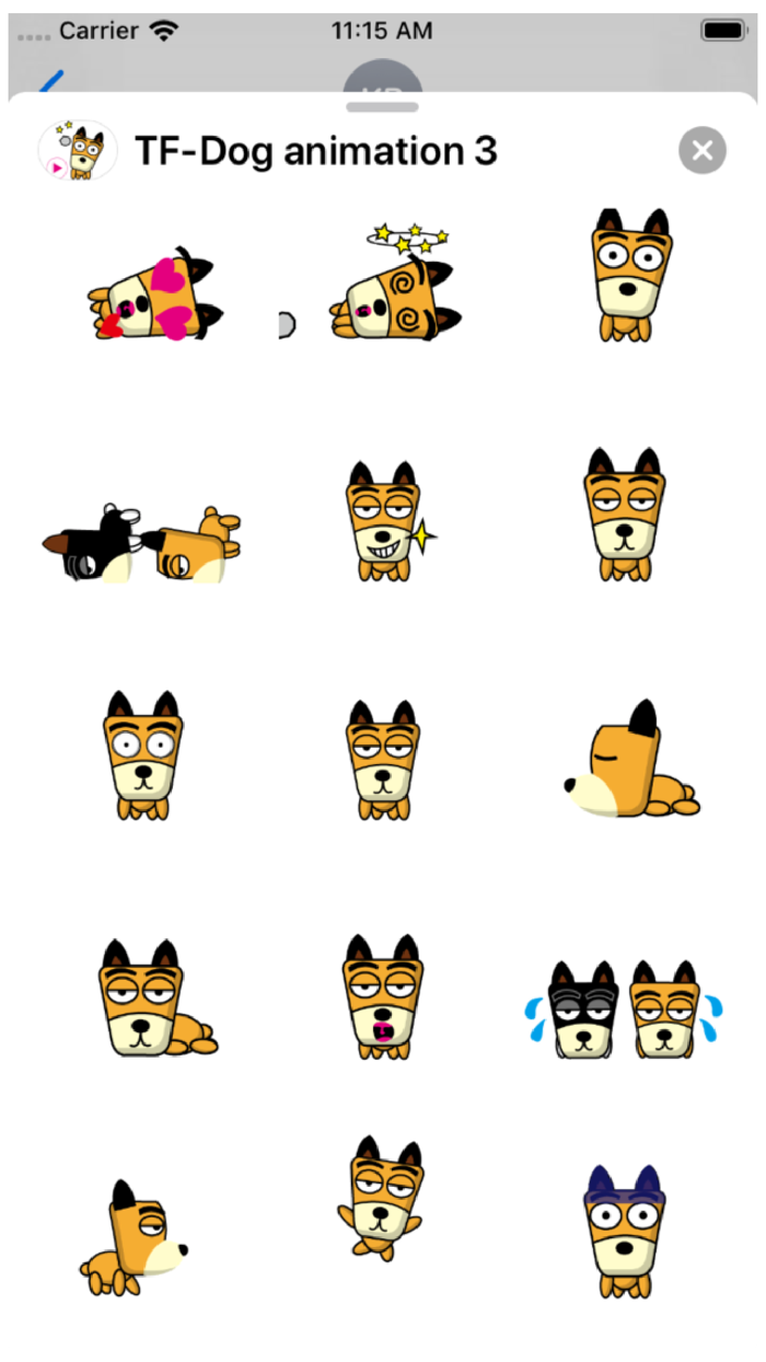 TF-Dog Animation 3 Stickers