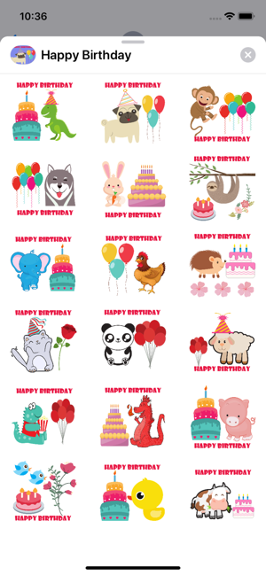 Happy Birthday Stickers - Cute