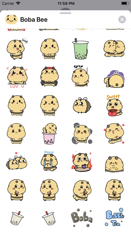 Boba Bee Stickers: Aminals