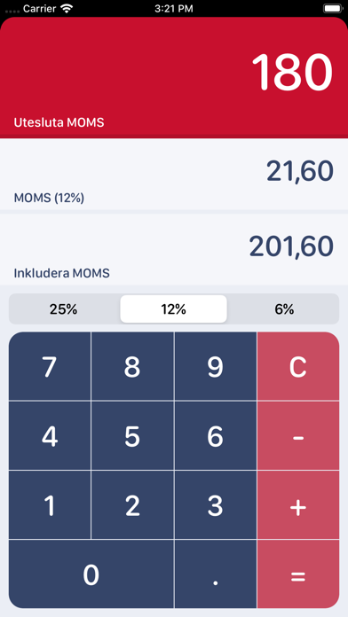 Swedish MOMS Calculator screenshot 2