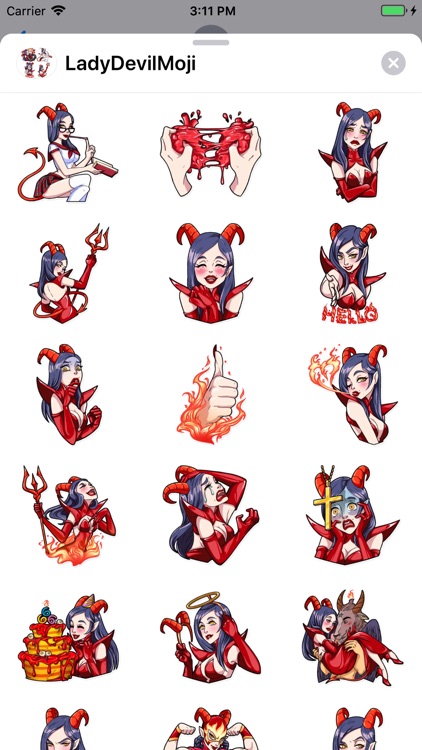 LadyDevilMoji - Stickers Pack