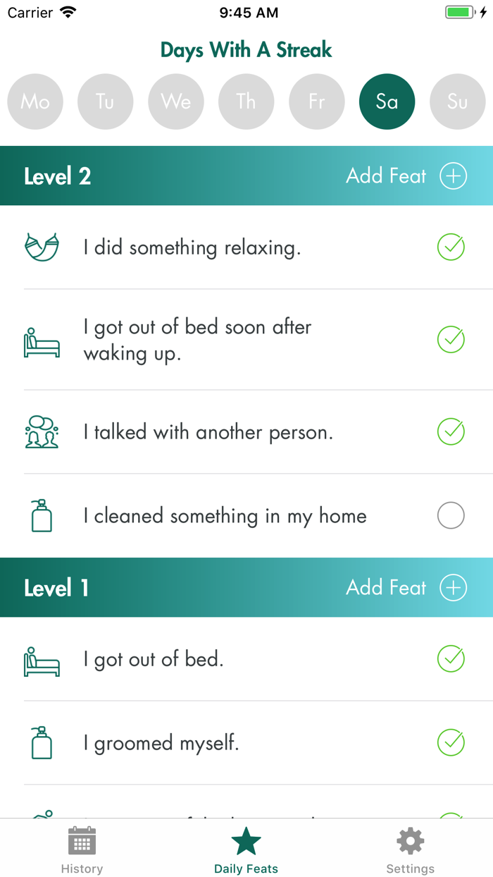 IntelliCare Daily Feats