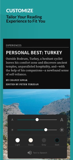 Travel + Leisure app screenshot