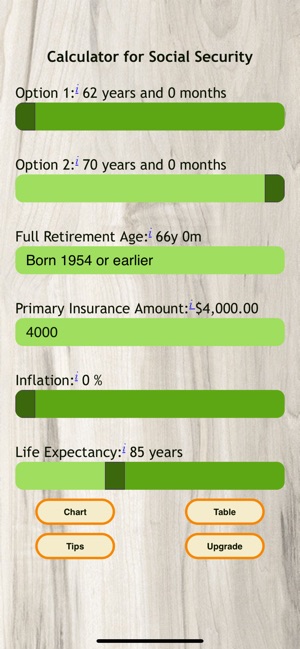 Calculator for Social Security