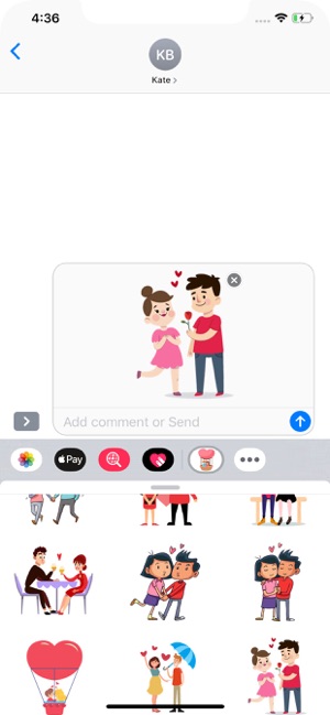 Cute Couple Love Stickers Pack(圖7)-速報App