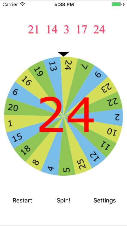 Number Roulette Wheel