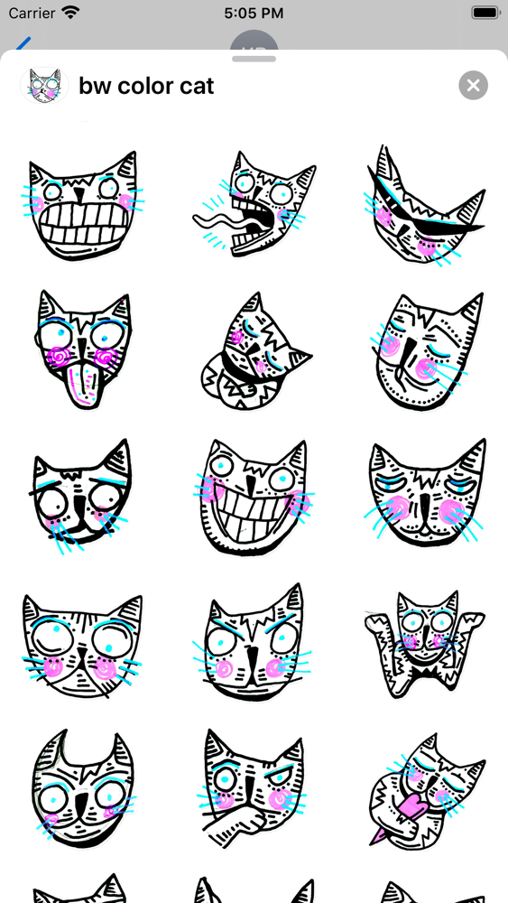 Drawn Cat - Emoji and Stickers App for iPhone - Free Download Drawn Cat