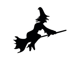 Witch on a broomstick stickers