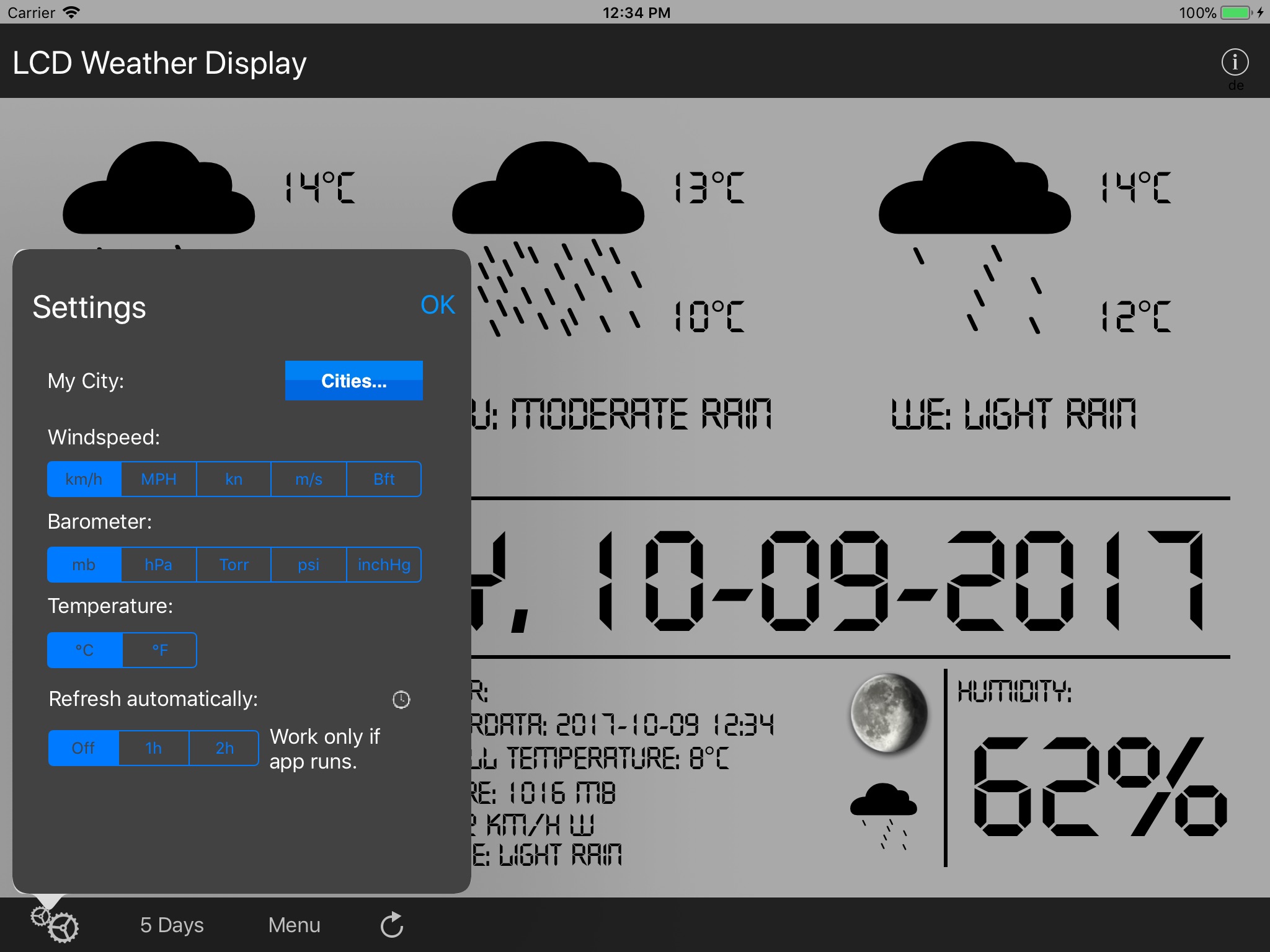 LCD Weather Display screenshot 2