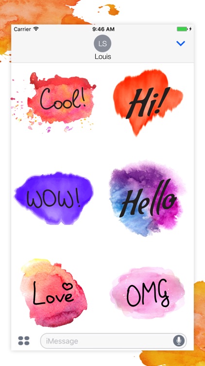 Watercolor Text Stickers