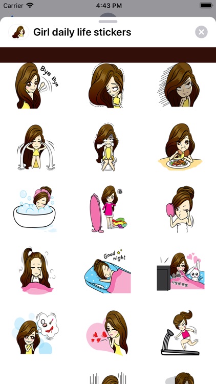 Girl daily life stickers