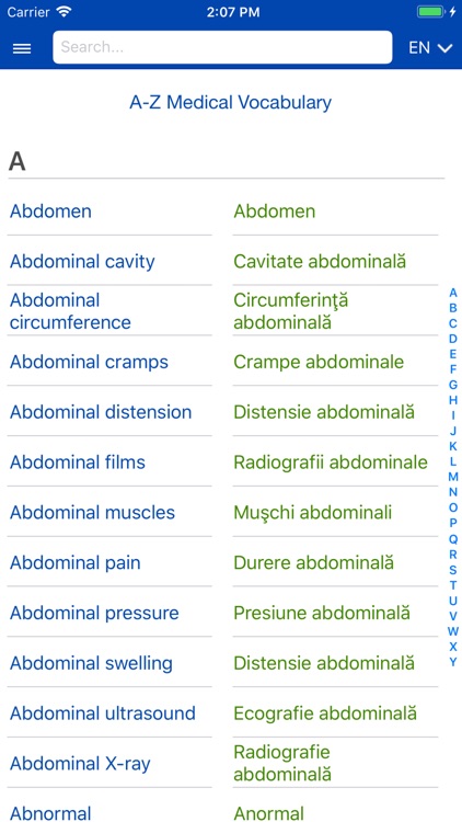 Medical Vocabulary Audio EN-RO