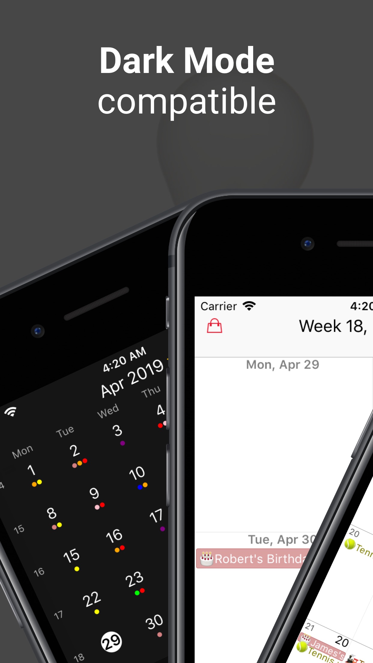 Screenshot do app WeekCalendar -Calendário Cloud