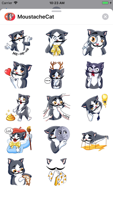 Moustache Cat Sticker screenshot 2