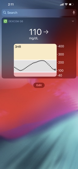Dexcom G6 app screenshot