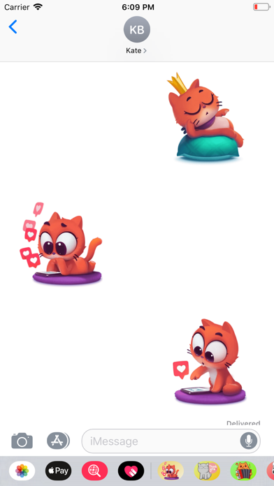 Cat Lovely Red Sticker screenshot 3