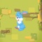 Move the character to catch the rabbit with the least steps