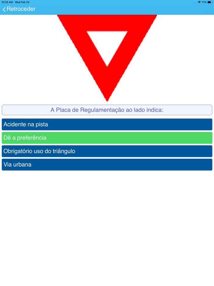 Simulado  Placas de Trânsito
