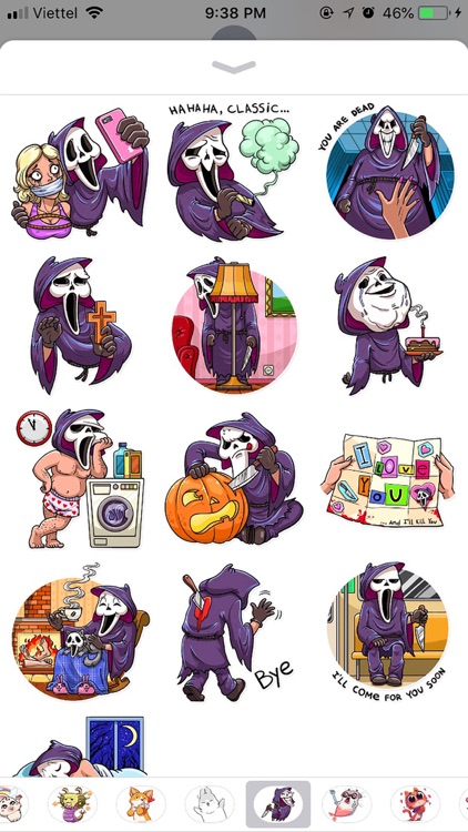 Halloween Death Funny Stickers