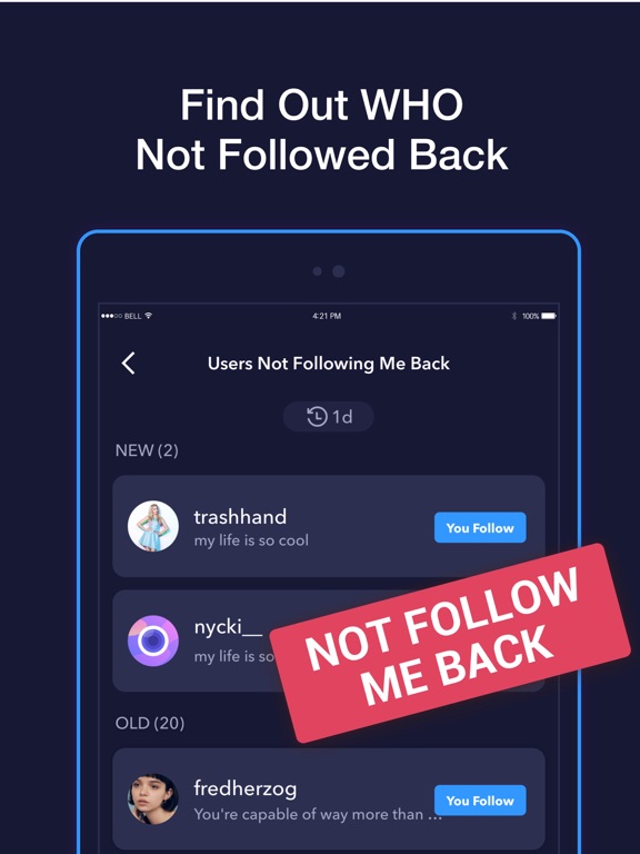 screenshot 3 for followers tracker ins report - who follows me back on instagram app