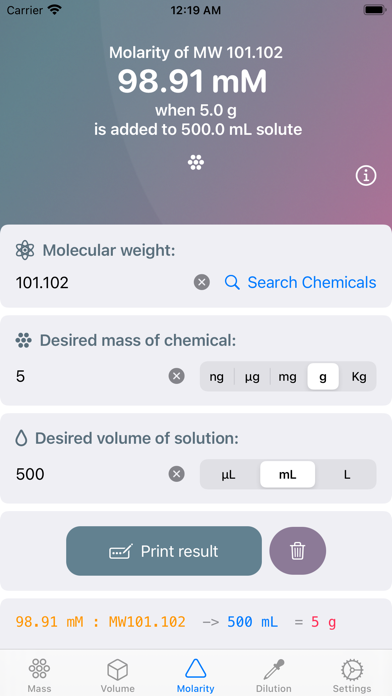 Lab Mate — Molarity & Dilution screenshot 2