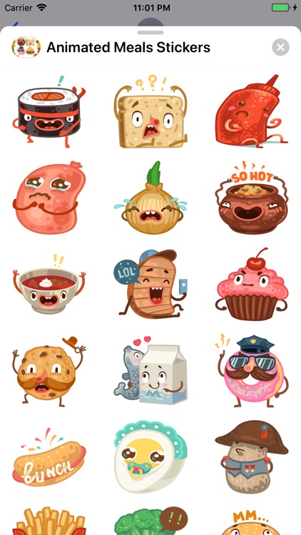 Animated Meals Stickers