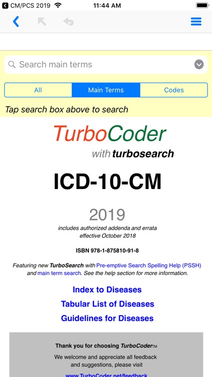 ICD-10-CM TurboCoder, 2019.