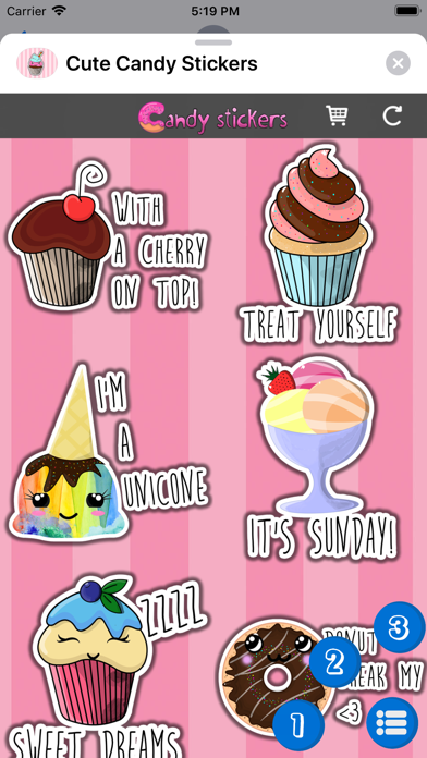 Cute Candy Stickers screenshot 2