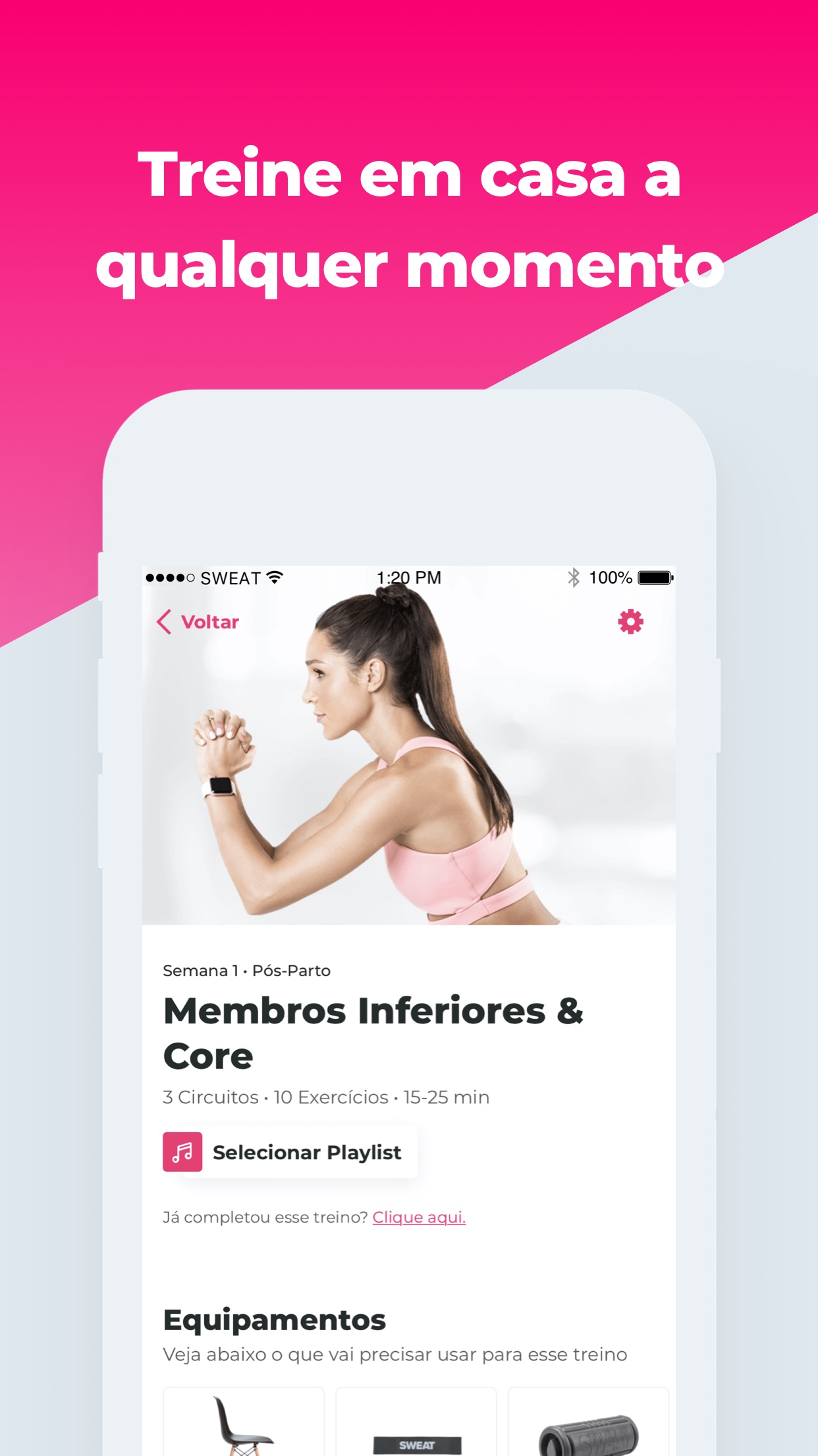 Screenshot do app SWEAT: Fitness Kayla Itsines