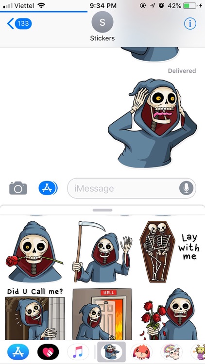 Death Pun Funny Stickers screenshot-3