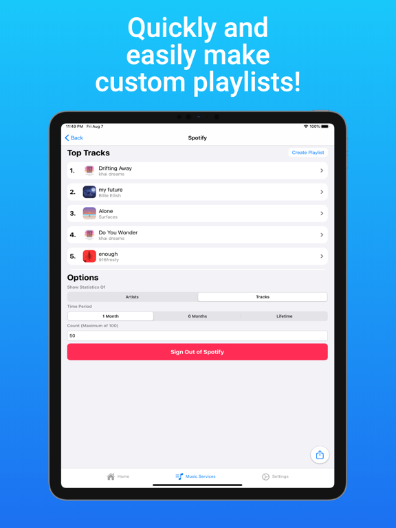 iPad Image of TuneTrack