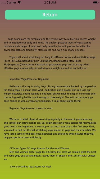 Yoga asanas type list screenshot-4