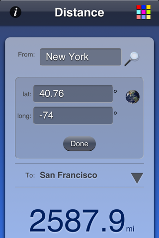 Distance App - náhled