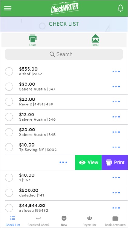 OnlineCheckWriter app