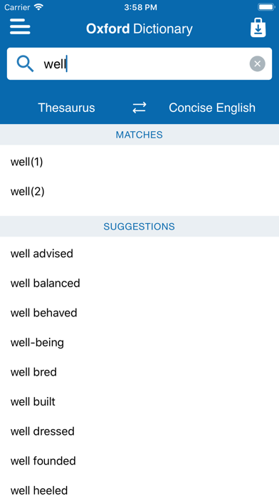Concise Oxford Dict. ... screenshot1